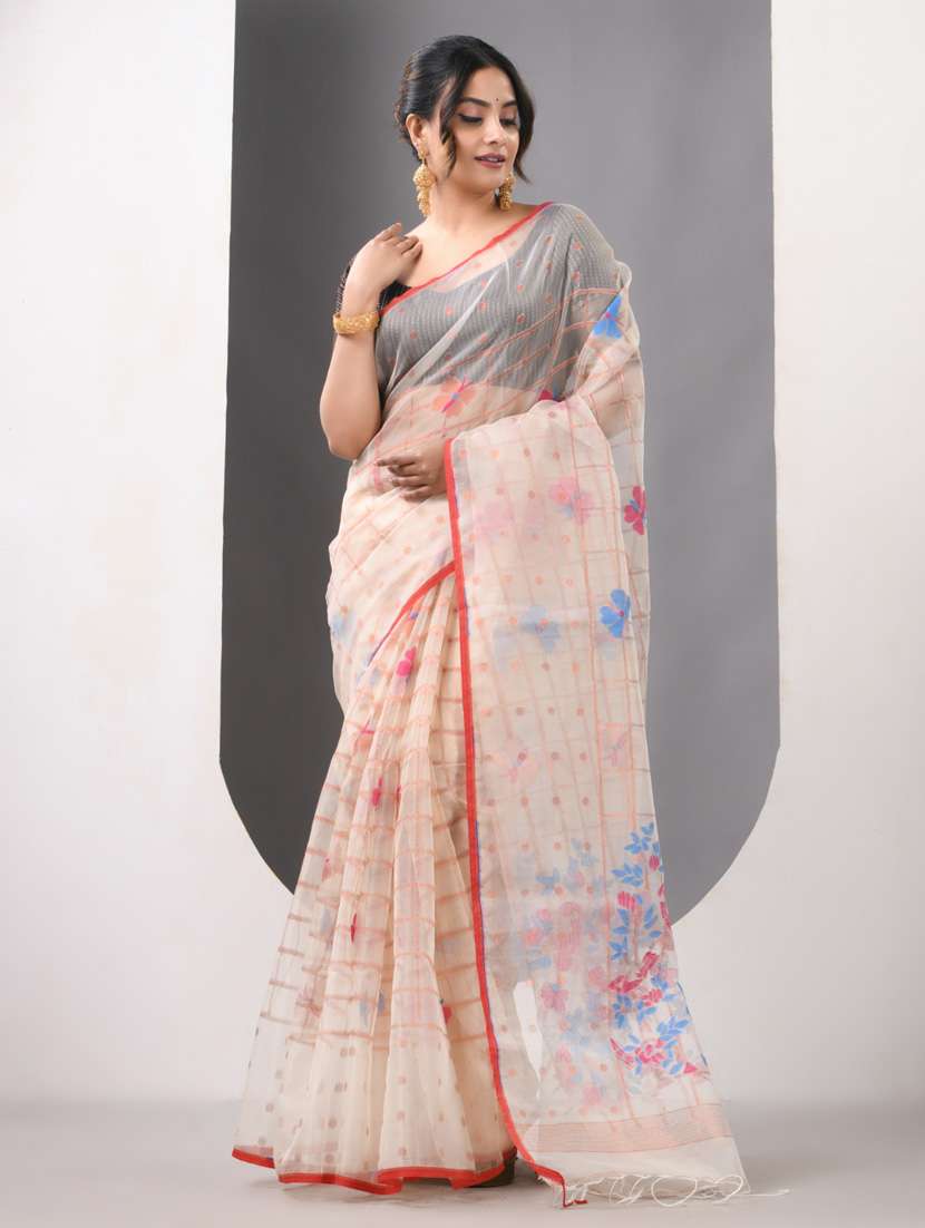 women self design handloom saree with blouse - 21839626 - Standard Image - 1
