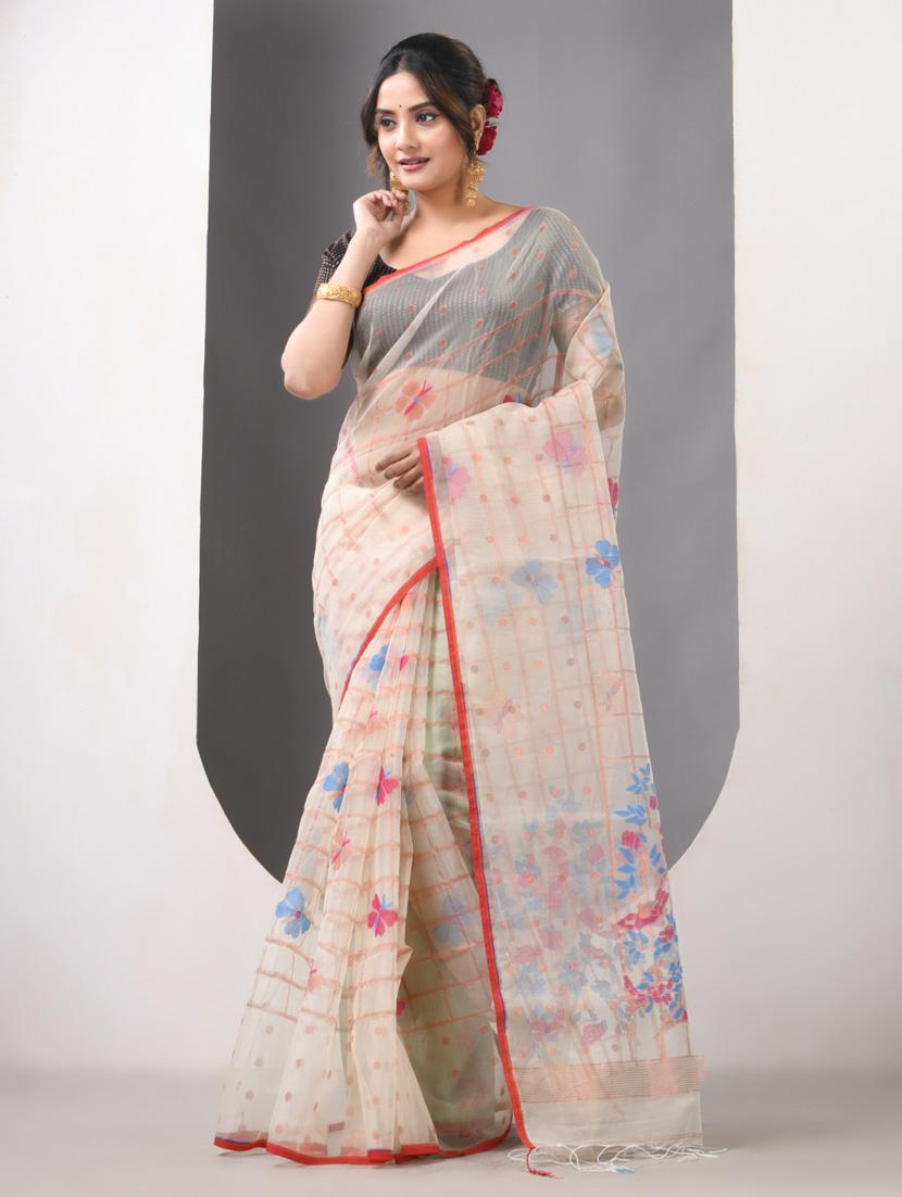 women self design handloom saree with blouse - 21839627 - Standard Image - 1