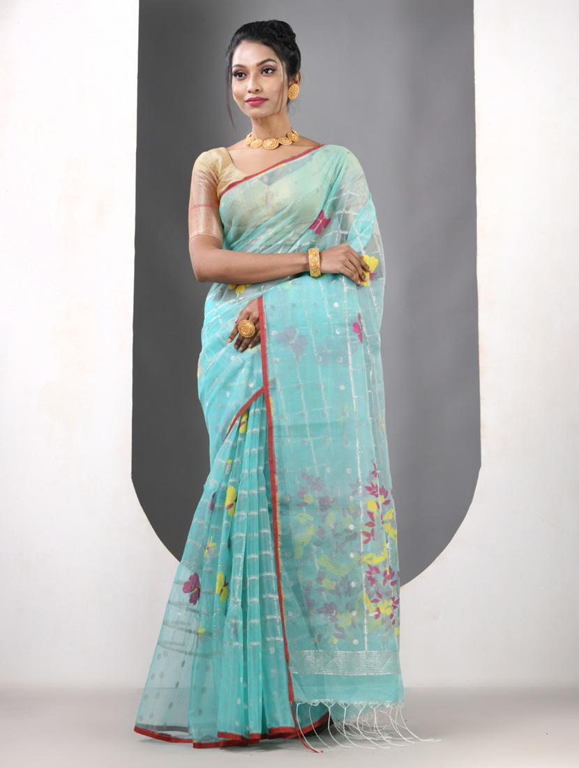 women self design handloom saree with blouse - 21839628 -  Standard Image - 1