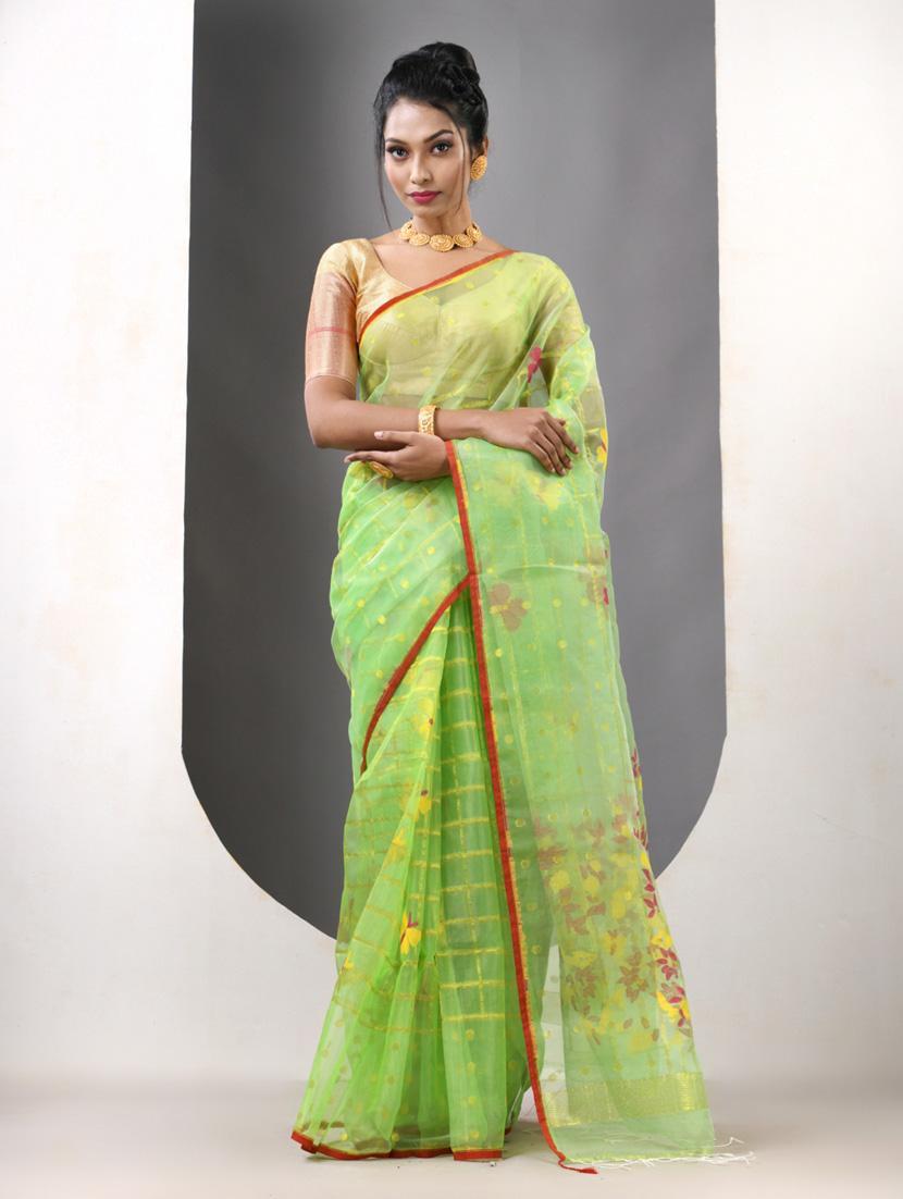 women self design handloom saree with blouse - 21839630 -  Standard Image - 1