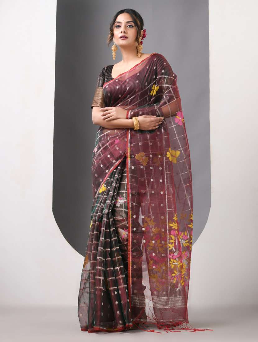 women self design handloom saree with blouse - 21839631 -  Standard Image - 1