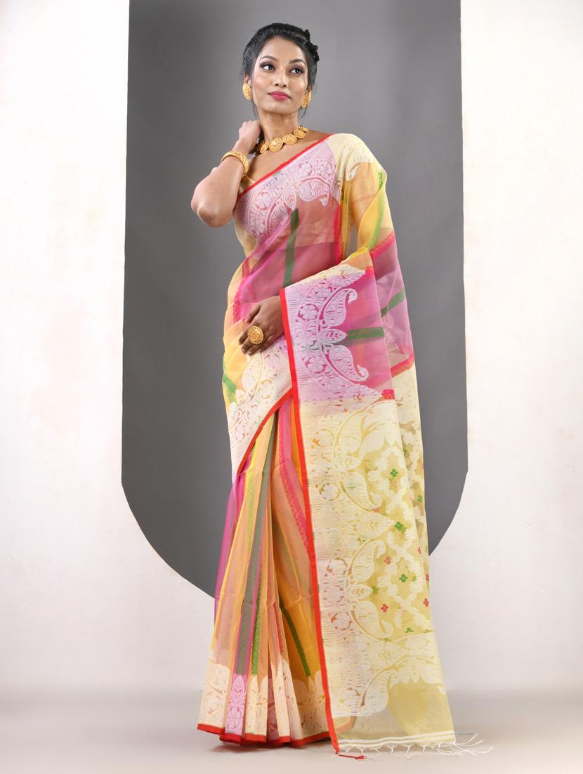 women self design handloom saree with blouse - 21839633 -  Standard Image - 1