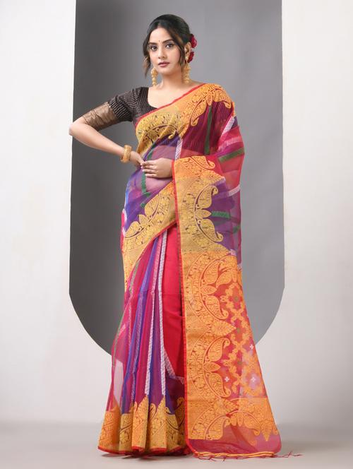 women self design handloom saree with blouse - 21839635 - Standard Image - 0