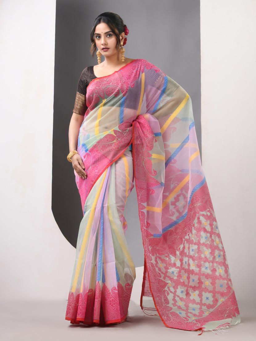 women self design handloom saree with blouse - 21839637 - Zoom Image - 0