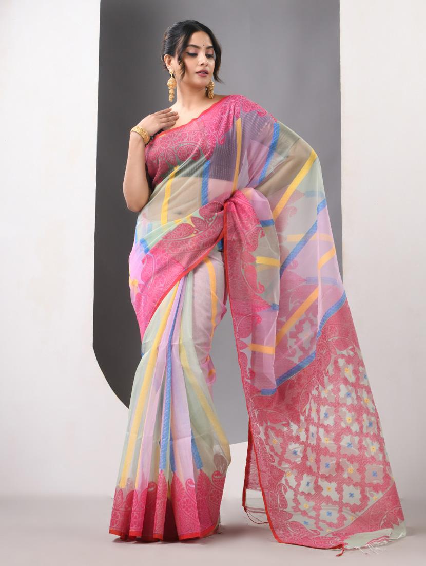 women self design handloom saree with blouse - 21839637 -  Standard Image - 1