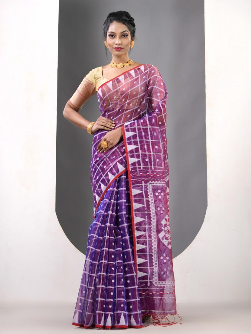 women self design handloom saree with blouse - 21839638 -  Zoom Image - 0