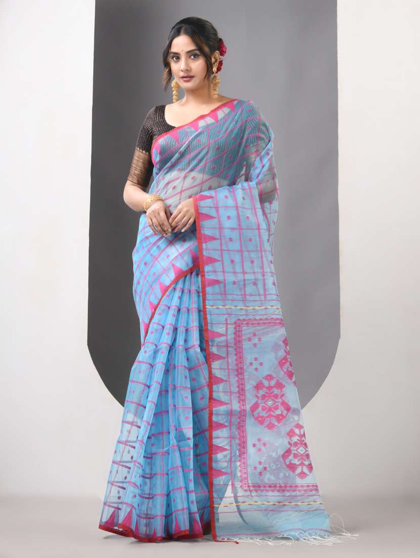 women self design handloom saree with blouse - 21839642 - Zoom Image - 0