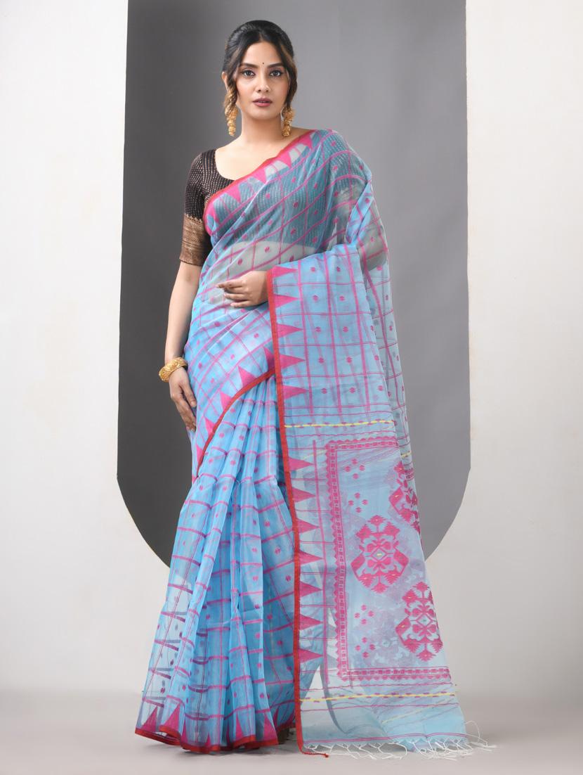 women self design handloom saree with blouse - 21839642 - Standard Image - 1