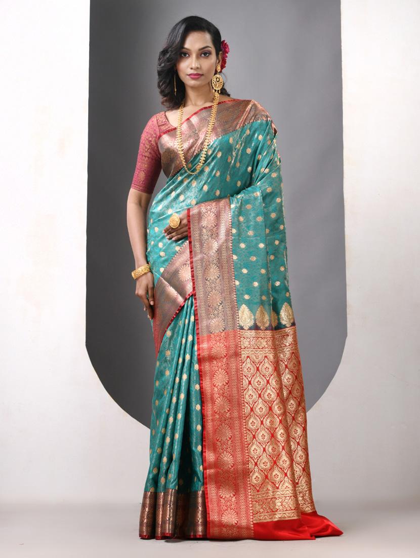 women self design banarasi saree with blouse - 21839673 - Zoom Image - 0