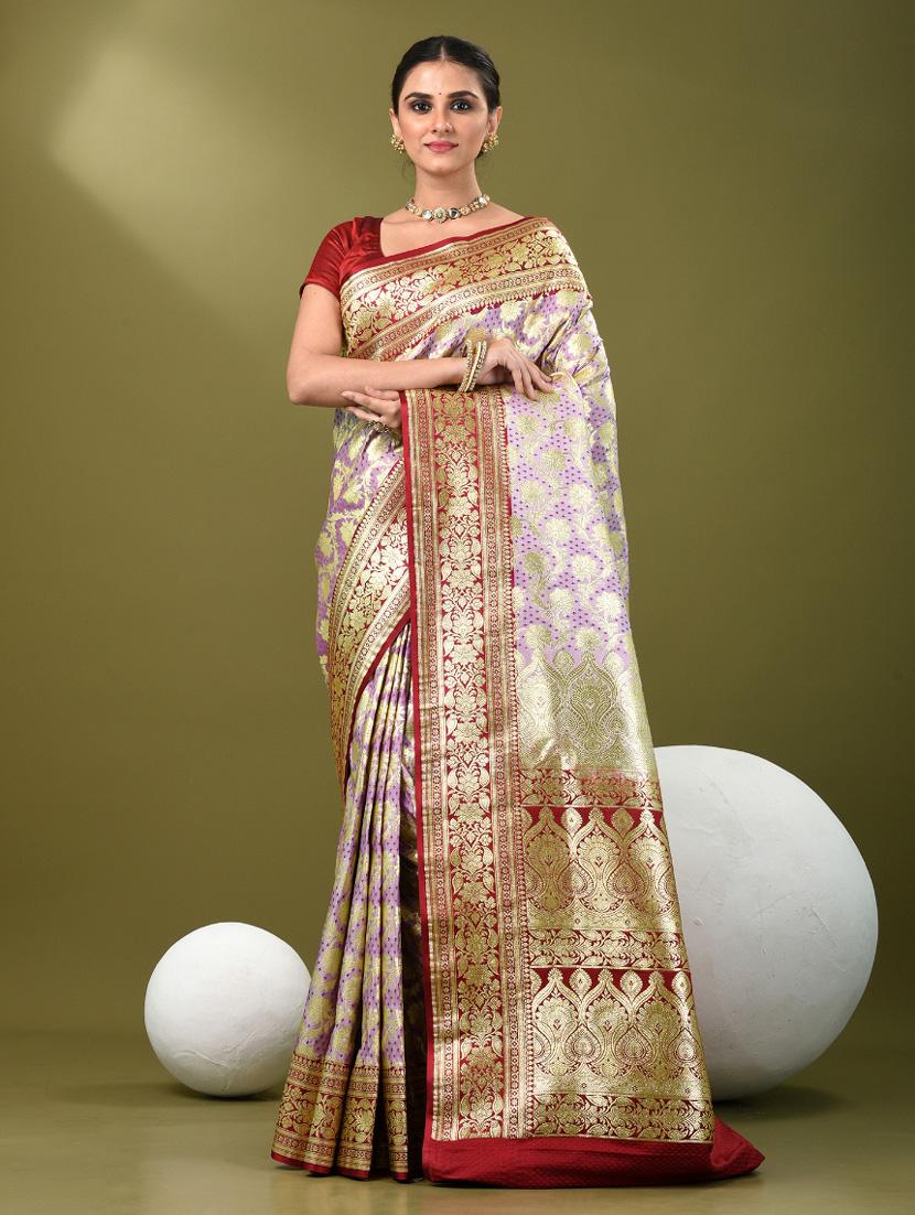 women self design banarasi saree with blouse - 21839734 - Zoom Image - 0