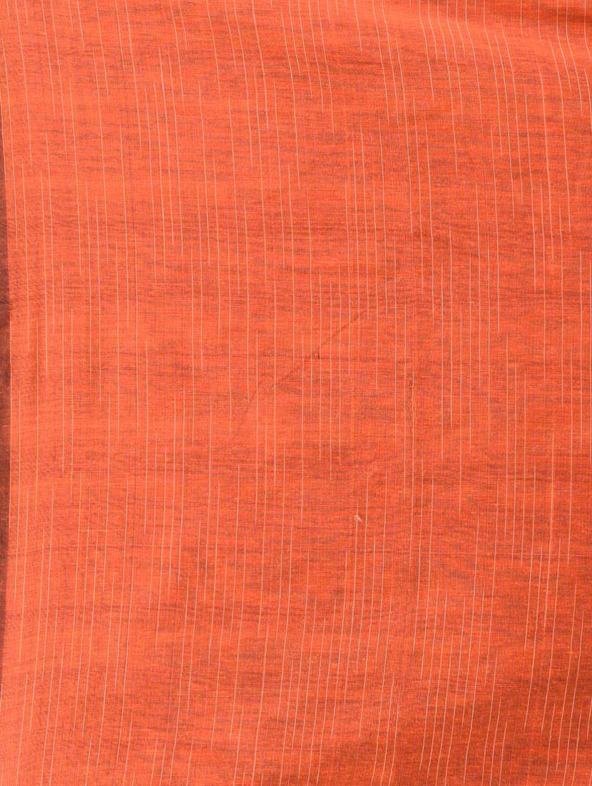 women orange handloom saree with blouse - 21839768 -  Standard Image - 4