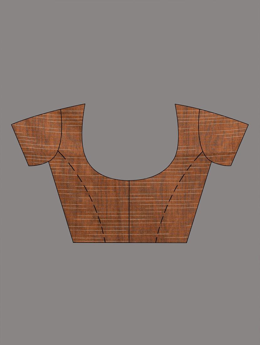 women brown handloom saree with blouse - 21839782 - Standard Image - 6