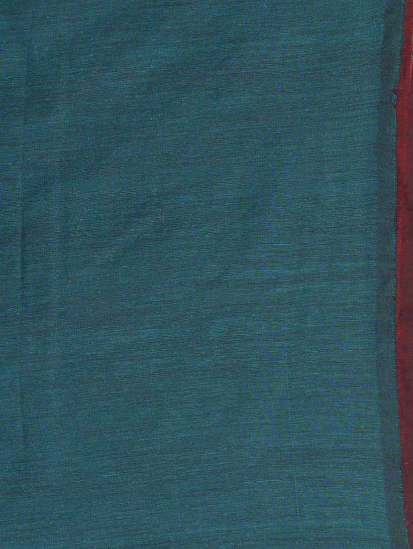 women teal handloom saree with blouse - 21839784 -  Standard Image - 4
