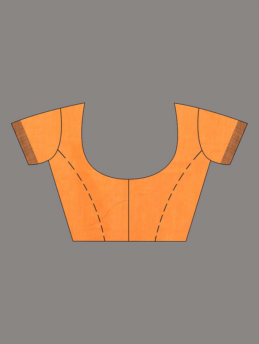 women orange handloom saree with blouse - 21839808 -  Standard Image - 4
