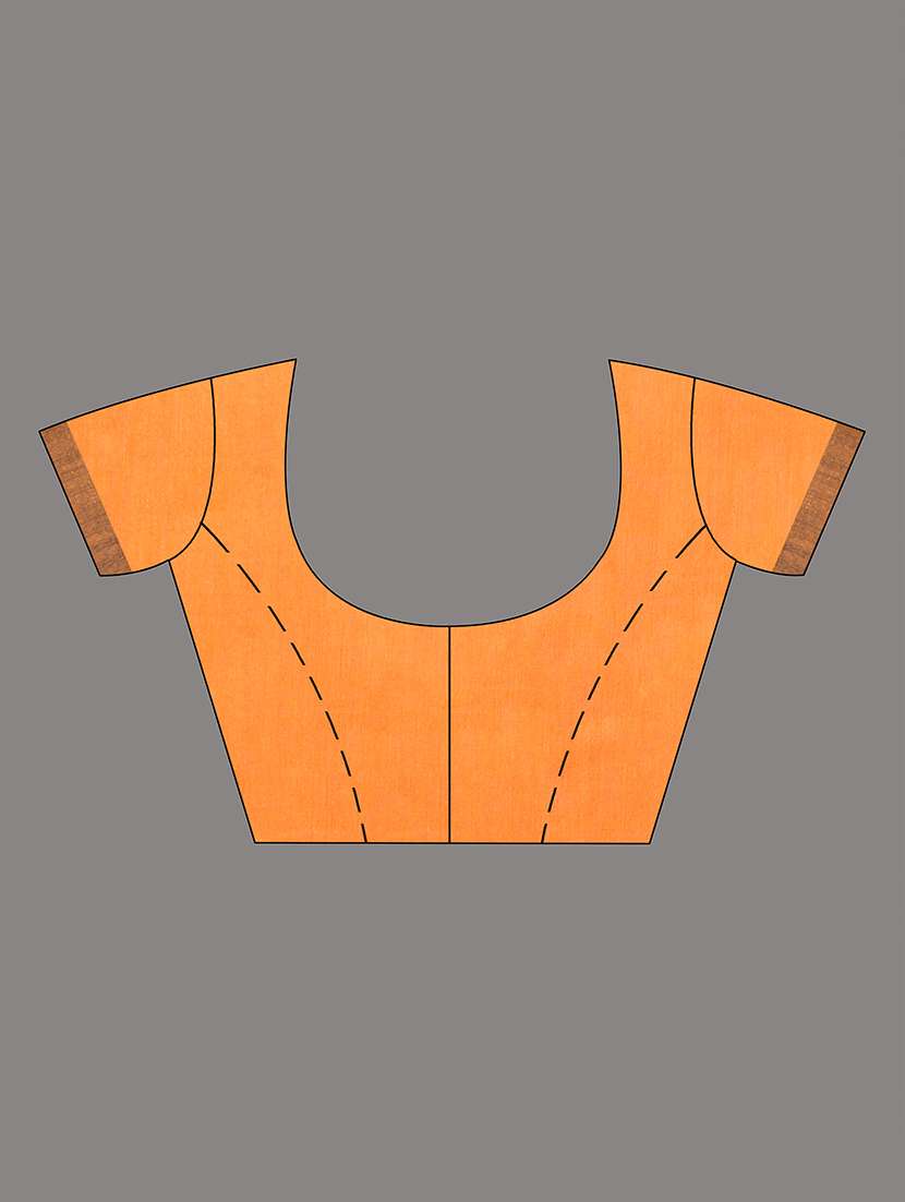 women orange handloom saree with blouse - 21839810 -  Standard Image - 4