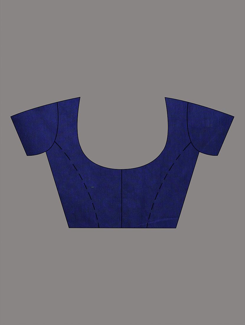women blue handloom saree with blouse - 21839882 - Standard Image - 4