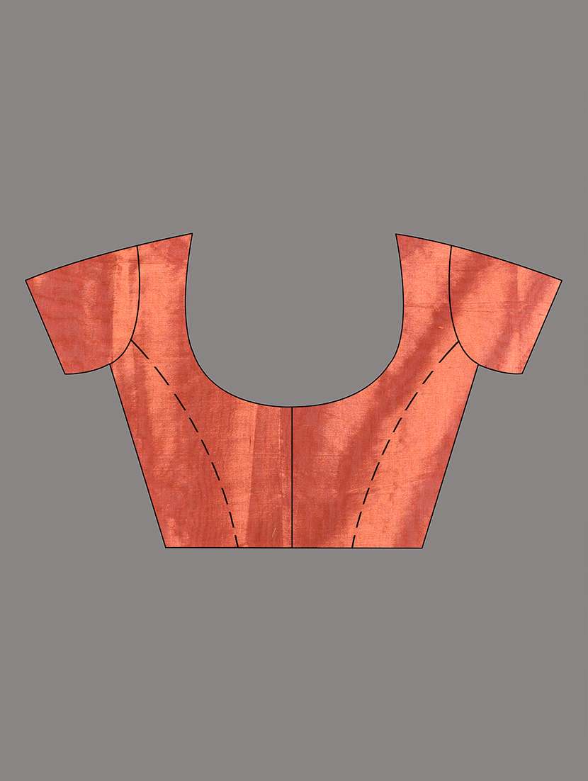 women peach handloom saree with blouse - 21839886 -  Standard Image - 4