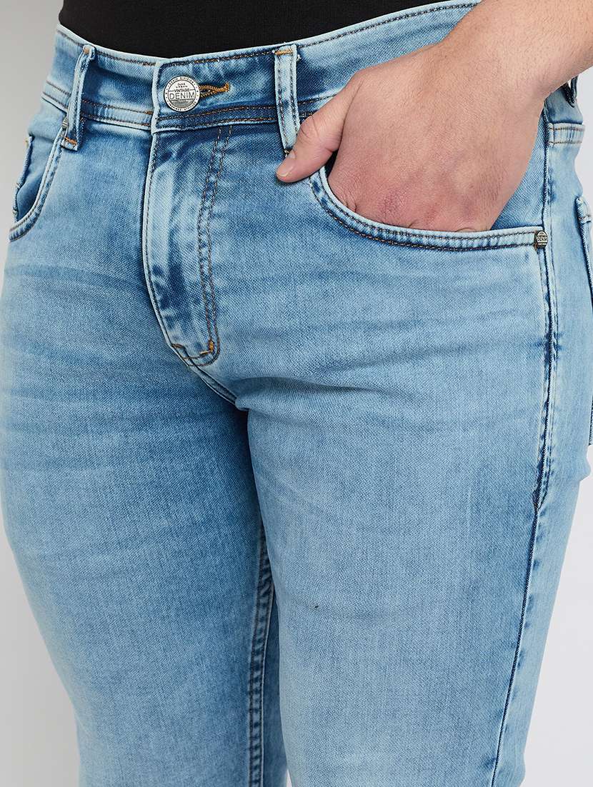 men solid mid rise slim fit jean - 21840041 -  Standard Image - 4