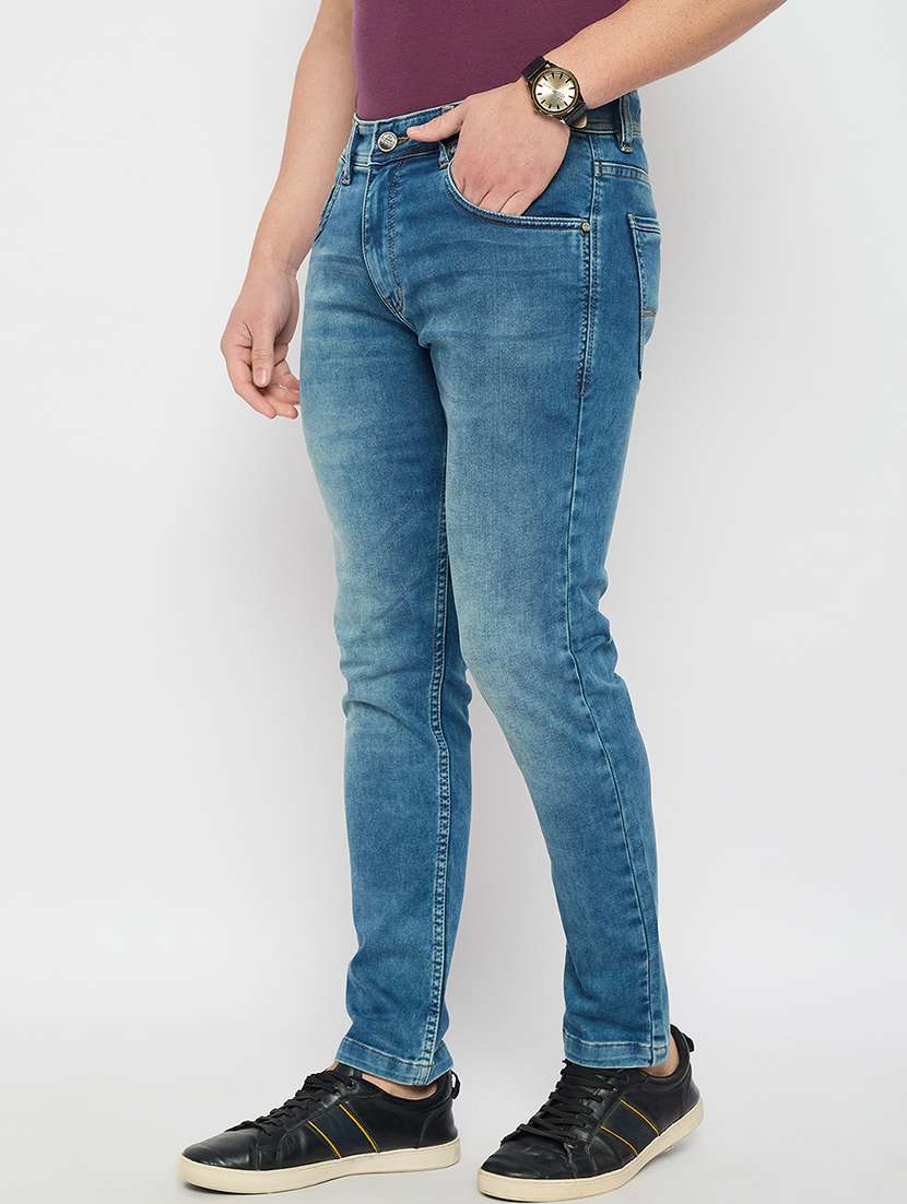 men solid mid rise slim fit jean - 21840042 -  Standard Image - 1