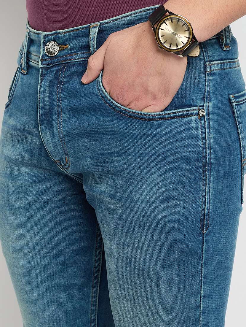 men solid mid rise slim fit jean - 21840042 -  Standard Image - 4