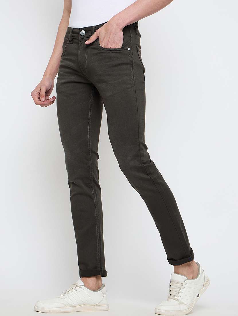 men solid mid rise slim fit jean - 21840043 -  Standard Image - 1