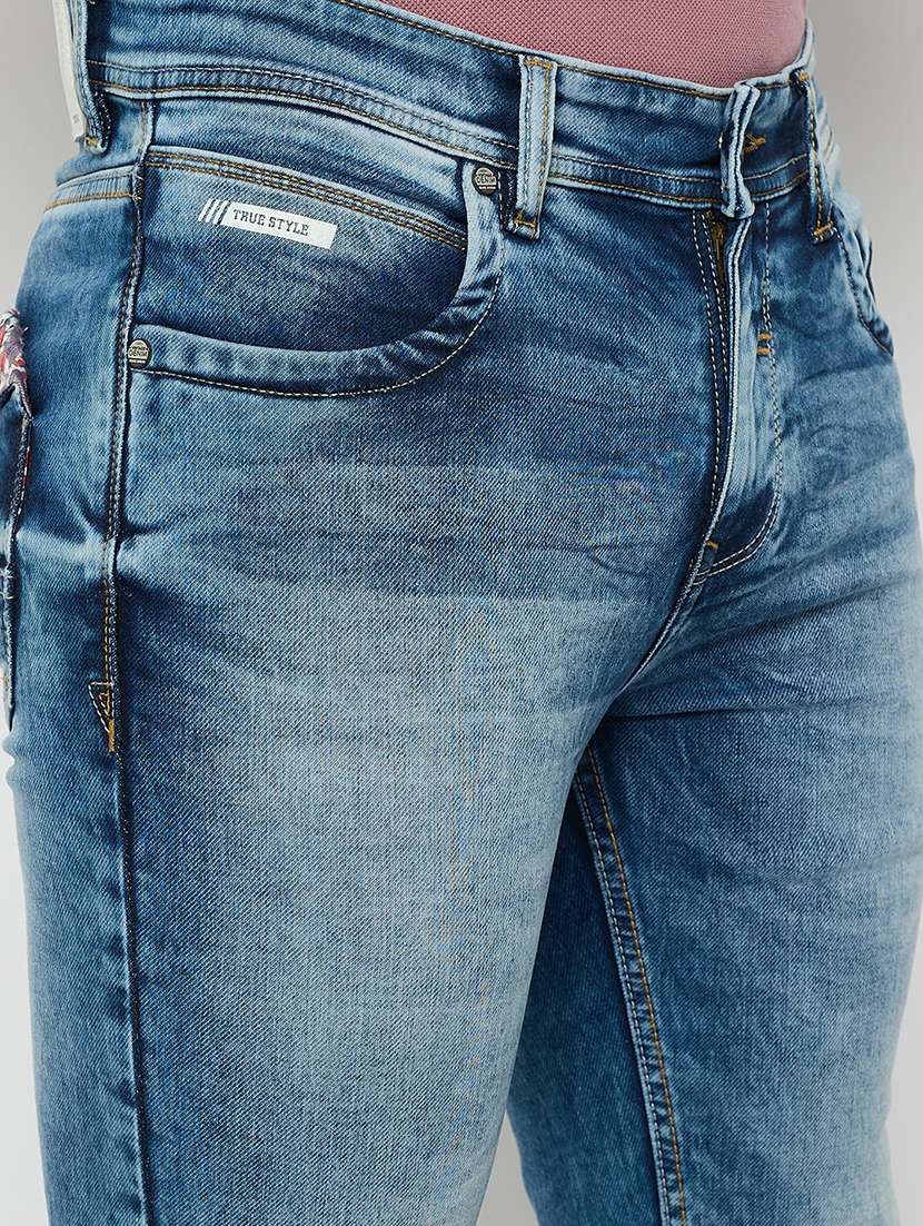 men solid mid rise slim fit jean - 21840044 -  Standard Image - 4