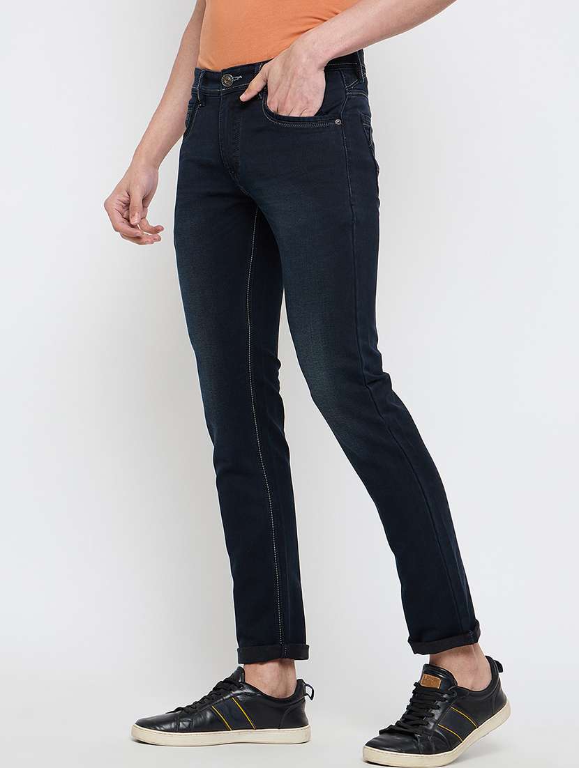men solid mid rise slim fit jean - 21840051 -  Standard Image - 1