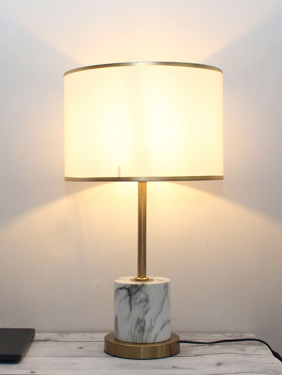 marble textured contemporary table lamp stylish lighting for modern interiors