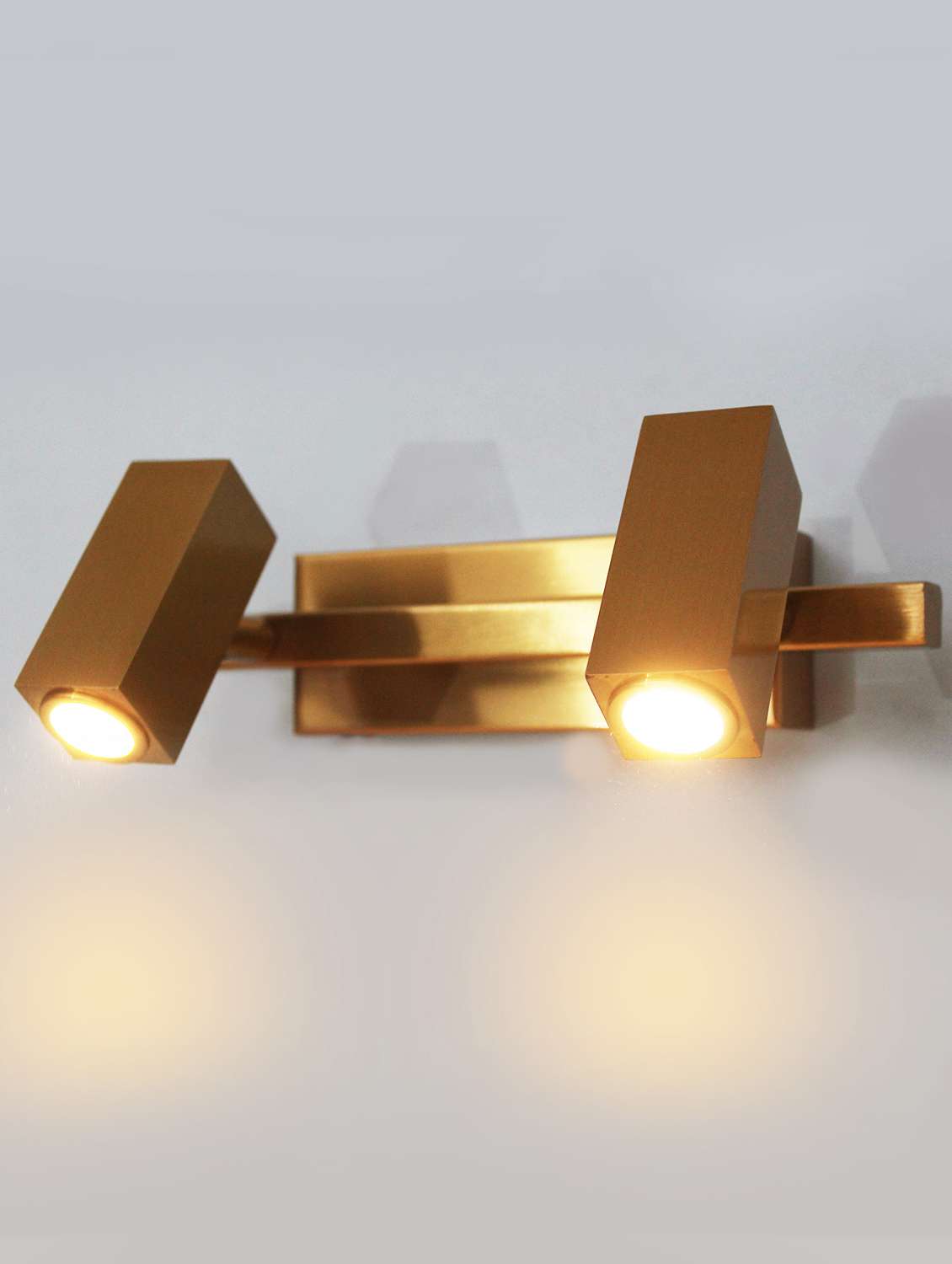 modern brass finish dual-head led wall mounted picture light