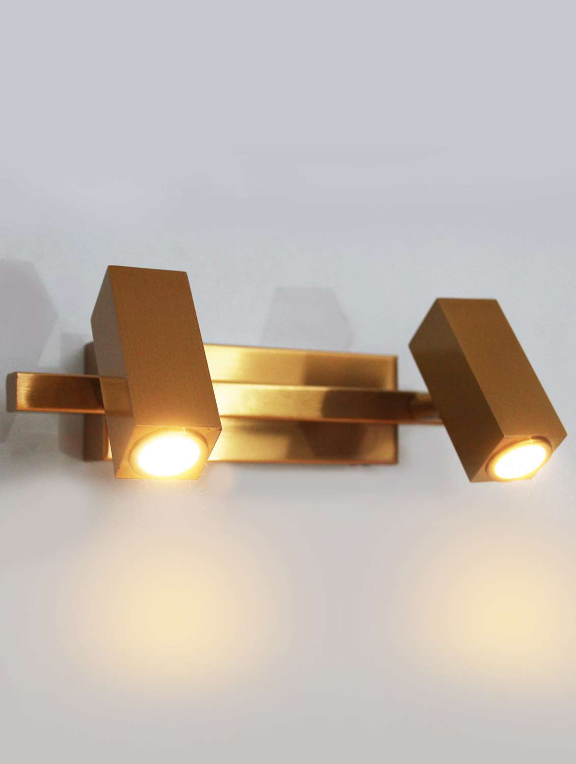 modern brass finish dual-head led wall mounted picture light - 21840138 -  Standard Image - 1