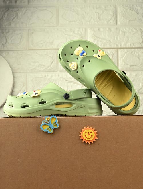 women olive slip on clogs - 21840167 - Standard Image - 0