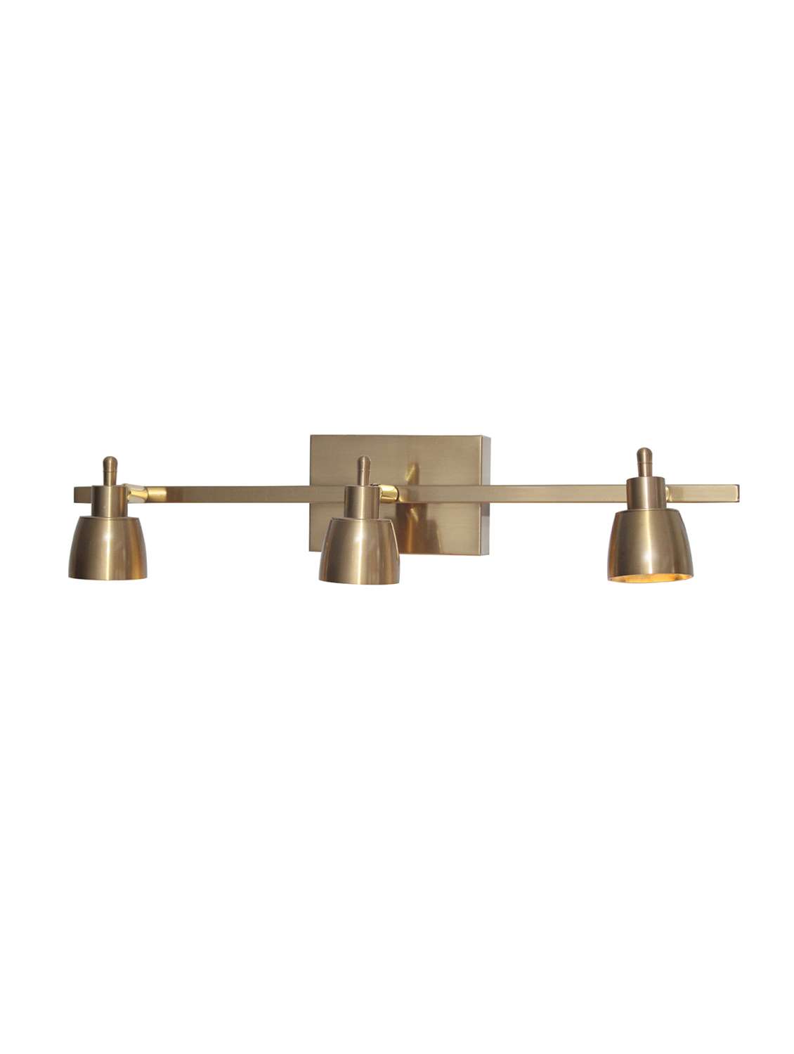 modern brass finish triple-head led wall mounted picture light