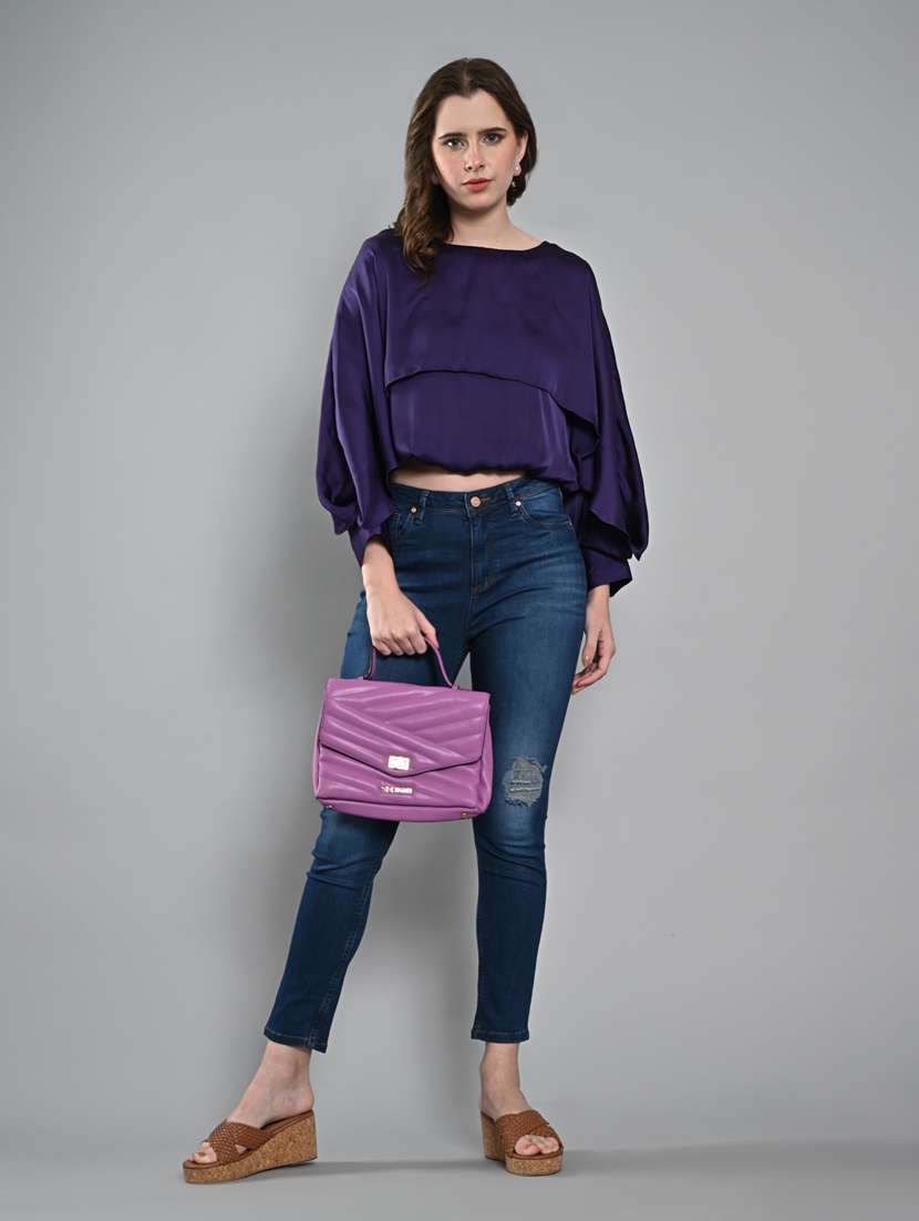 women solid long sleeves blouson top - 21840219 -  Standard Image - 4