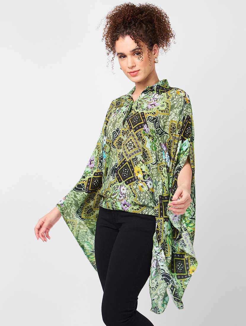 women printed kimono sleeves regular top - 21840312 - Standard Image - 1