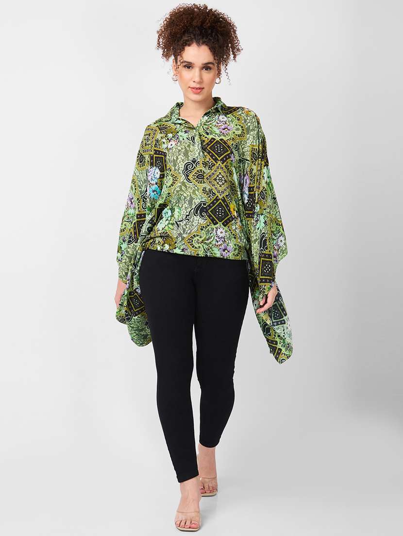 women printed kimono sleeves regular top - 21840312 - Standard Image - 4