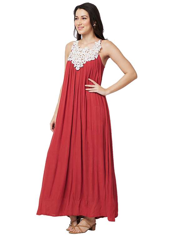 womenlace detailed sleeveless fit & flare dress - 21840378 -  Standard Image - 1