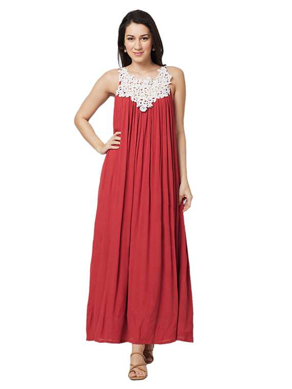 womenlace detailed sleeveless fit & flare dress - 21840378 -  Standard Image - 4