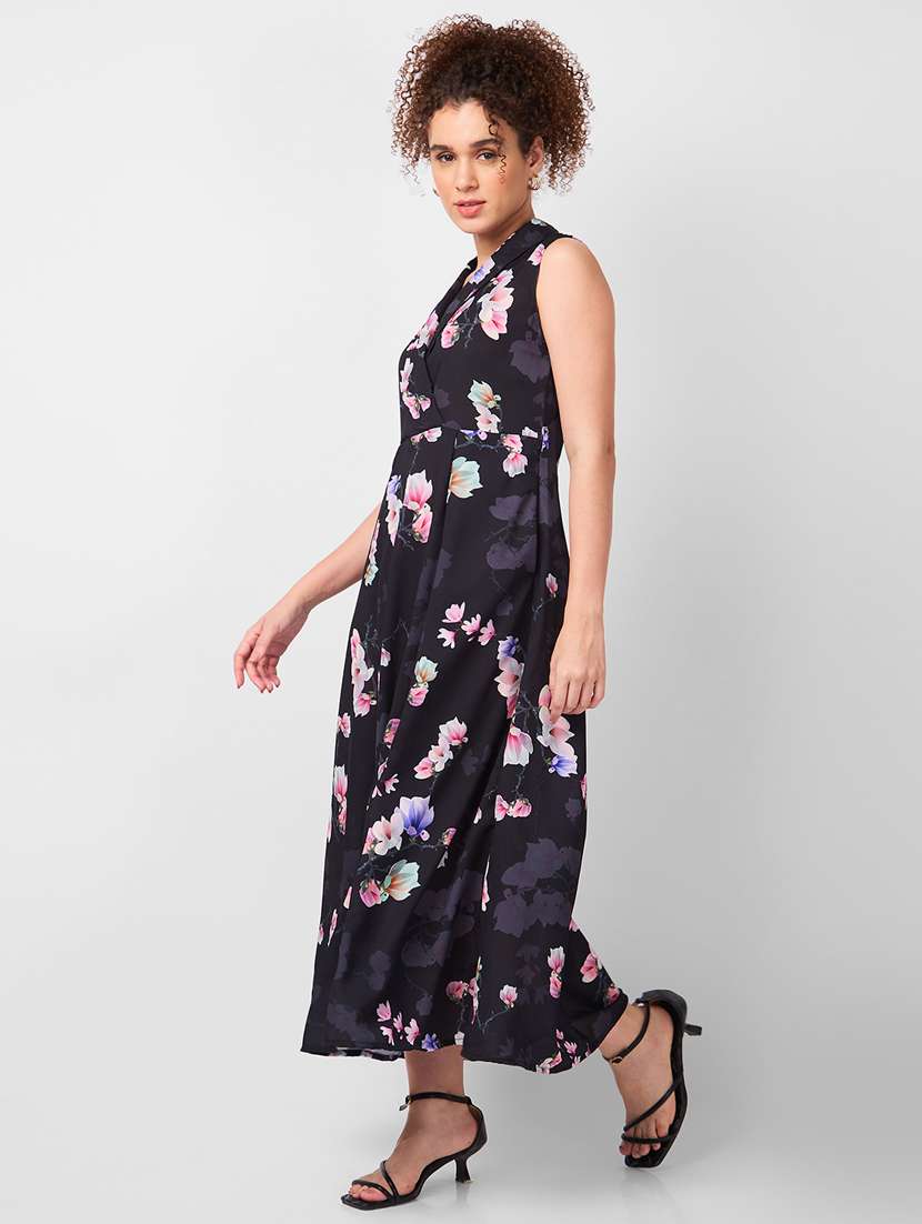 women floralprint sleeveless fit & flare dress - 21840409 - Standard Image - 1