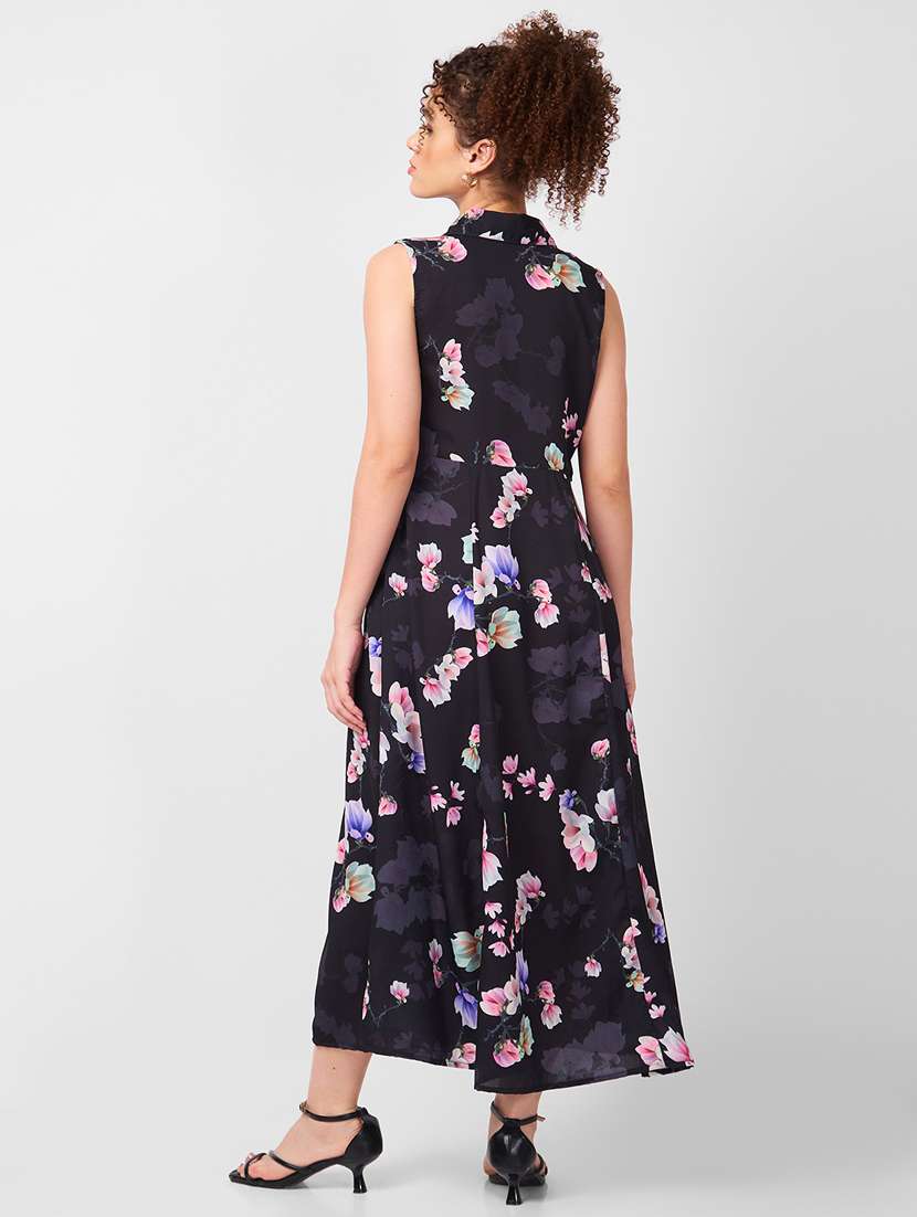 women floralprint sleeveless fit & flare dress - 21840409 - Standard Image - 4