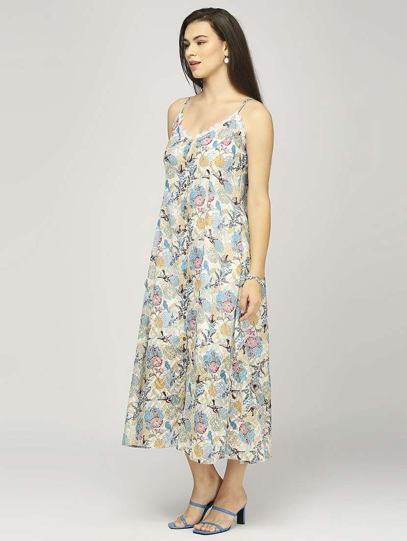 women floral print sleeveless fit & flare dress - 21840443 -  Standard Image - 1