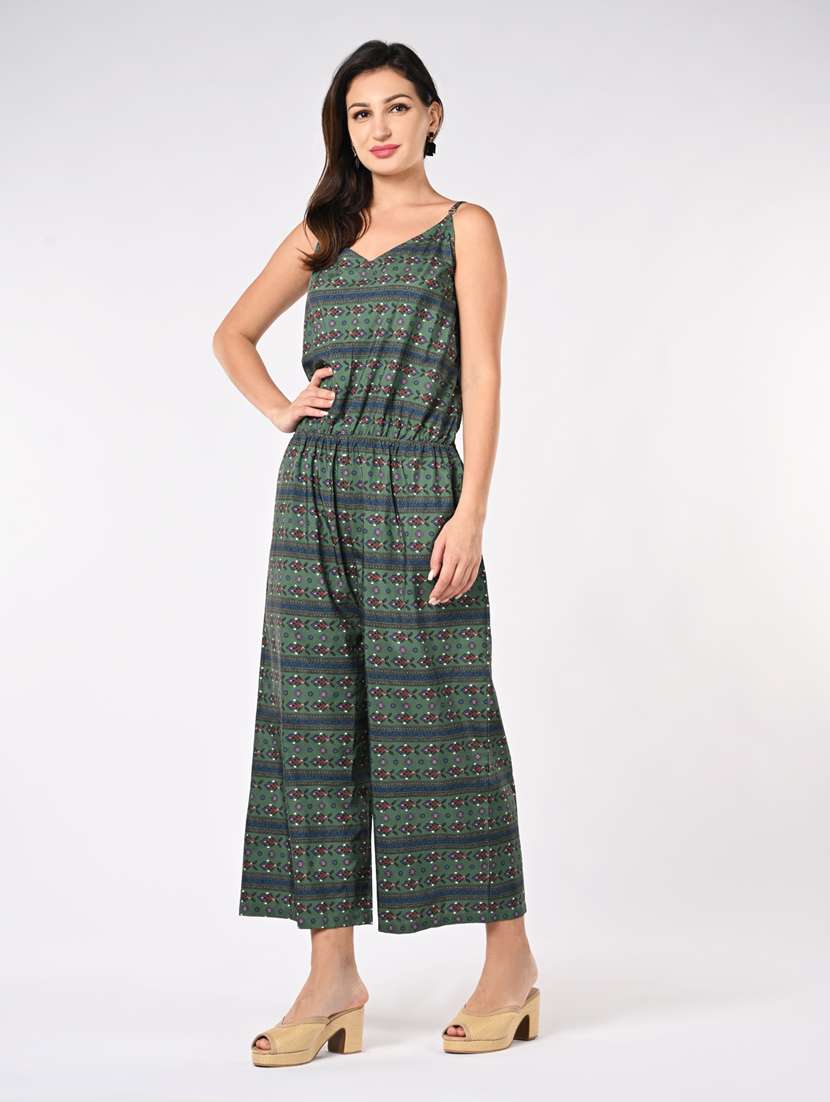 women printed shoulder strap jumpsuit - 21840471 -  Standard Image - 1