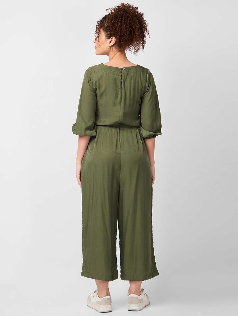 women solid round neck full length jumpsuit - 21840474 -  Standard Image - 4