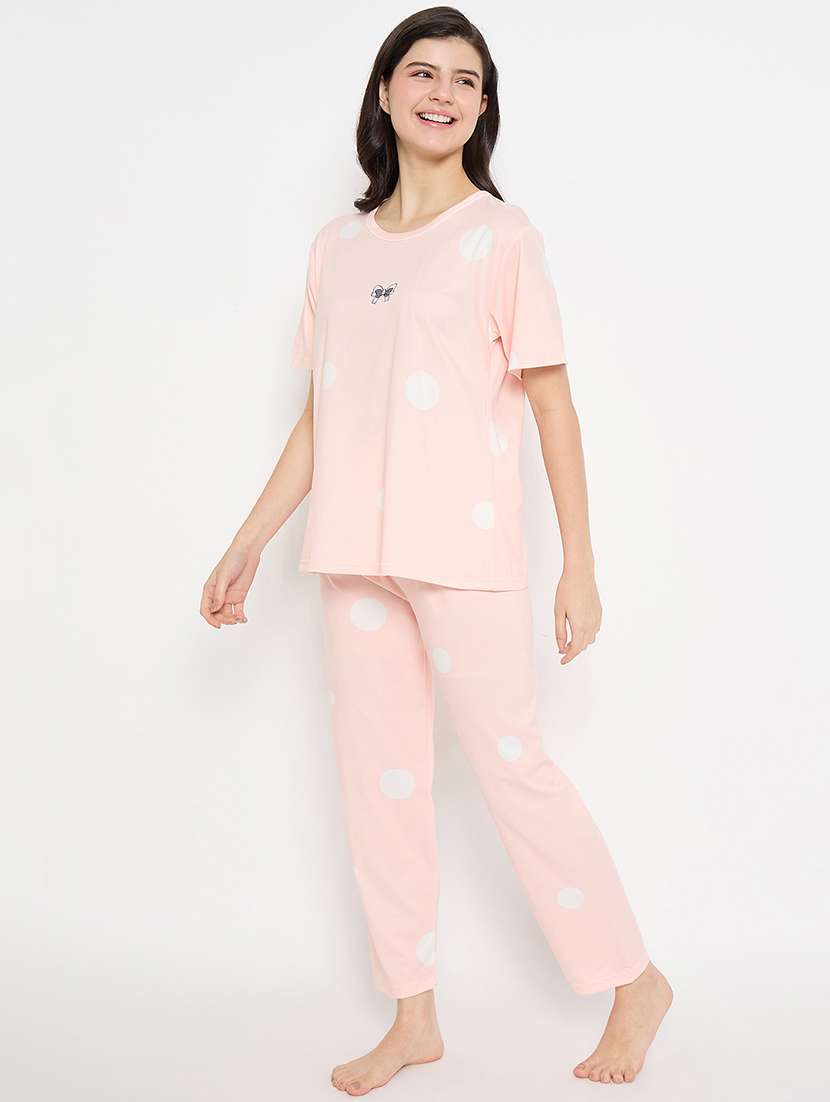 women printed short sleeves nightwear pyjama set - 21840492 -  Standard Image - 1