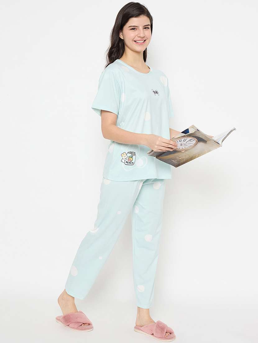 women printed short sleeve pyjama set nightwear  - 21840493 -  Standard Image - 1