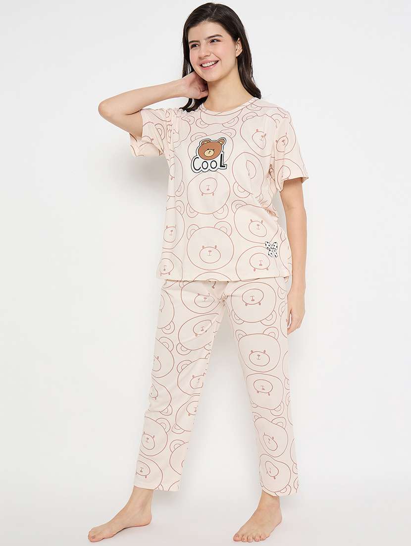 women printed short sleeve pyjama set nightwear  - 21840494 -  Standard Image - 1