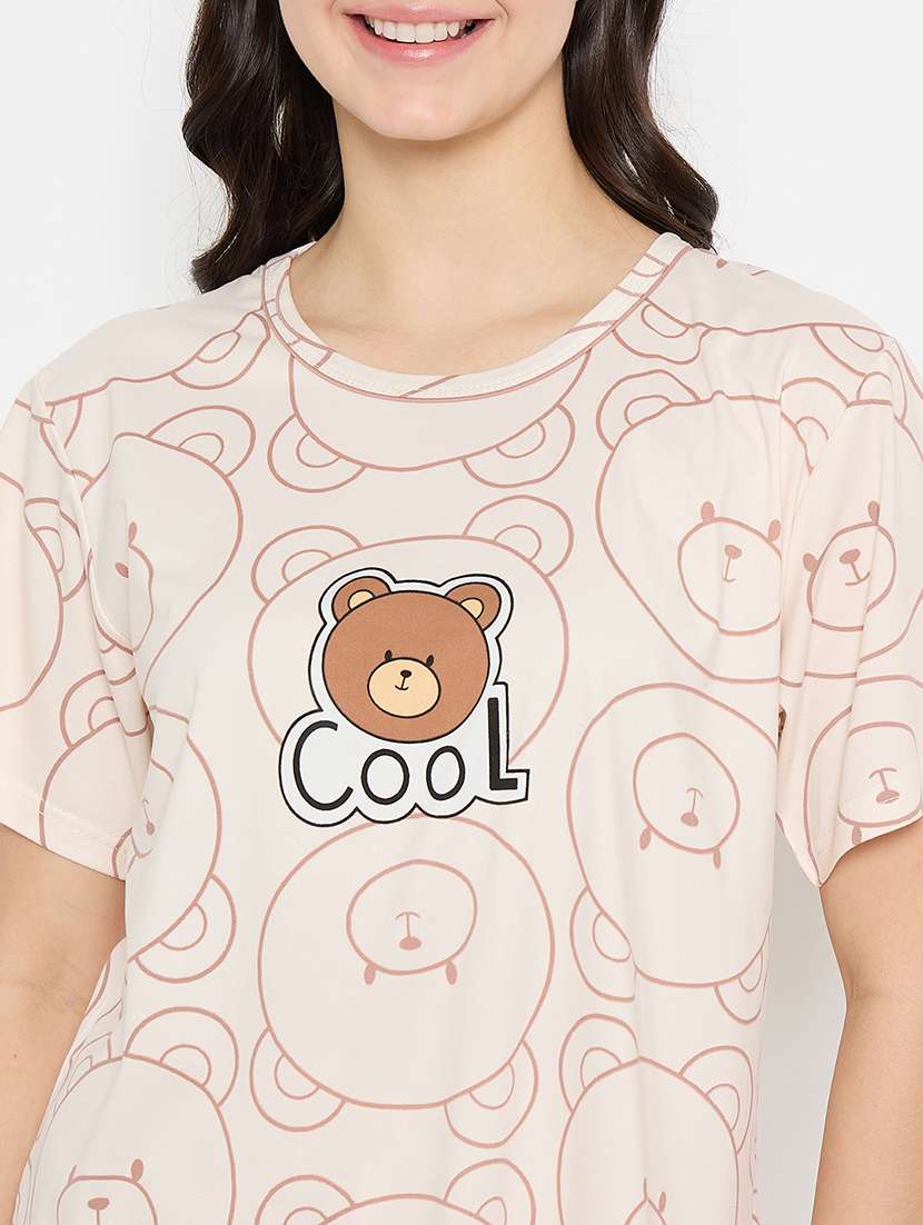 women printed short sleeve pyjama set nightwear  - 21840494 -  Standard Image - 4