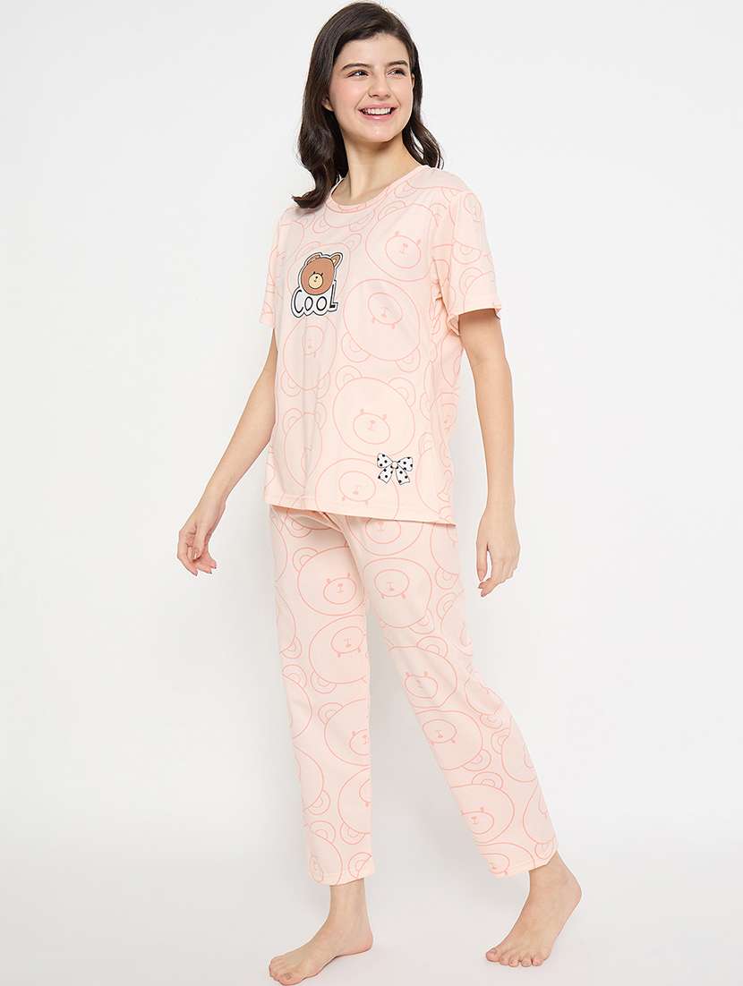women printed short sleeve pyjama set nightwear  - 21840495 -  Standard Image - 1