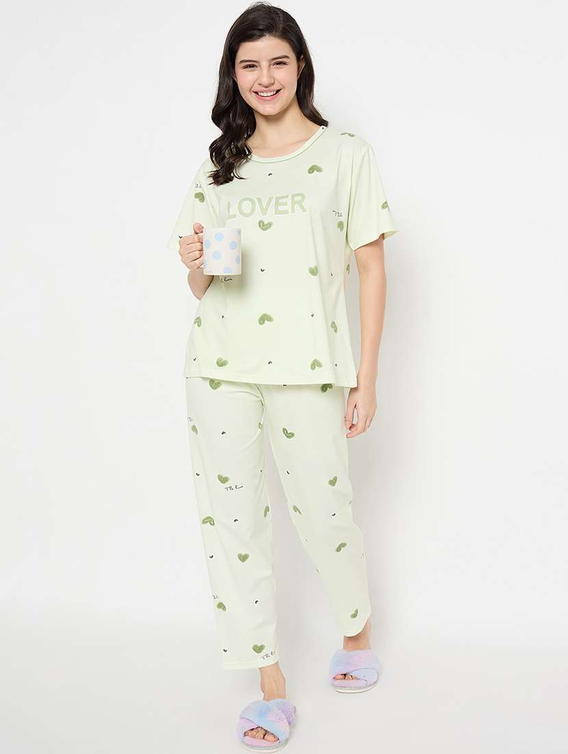 women printed short sleeve pyjama set nightwear  - 21840496 -  Standard Image - 1