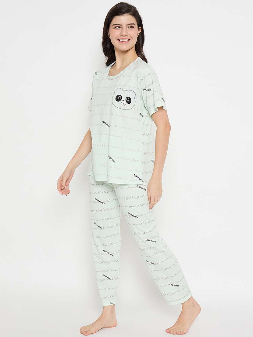 women printed short sleeve pyjama set nightwear  - 21840499 -  Standard Image - 1