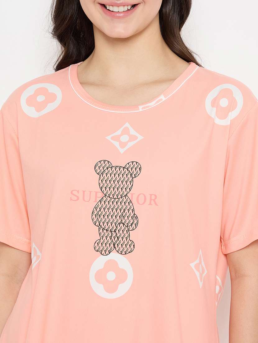 women printed short sleeve pyjama set nightwear  - 21840500 -  Standard Image - 4